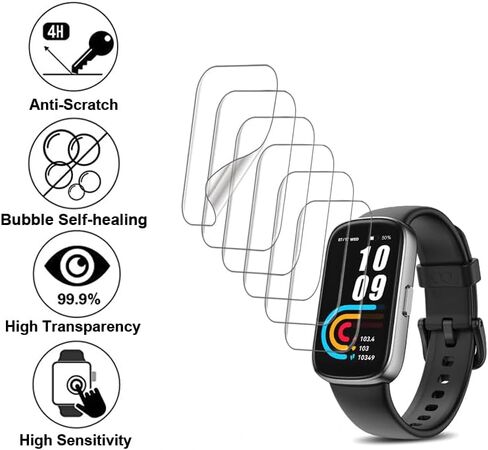 واقي شاشة متوافق مع الساعة الذكية لتتبع اللياقة البدنية VPSTAY ALB1 مقاس 1.47 بوصة، مادة TPU الناعمة، 6 عبوات، تغطية كاملة، شفاء ذاتي للفقاعات in Kuwait