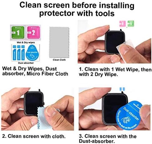 واقي شاشة متوافق مع الساعة الذكية لتتبع اللياقة البدنية VPSTAY ALB1 مقاس 1.47 بوصة، مادة TPU الناعمة، 6 عبوات، تغطية كاملة، شفاء ذاتي للفقاعات in Kuwait