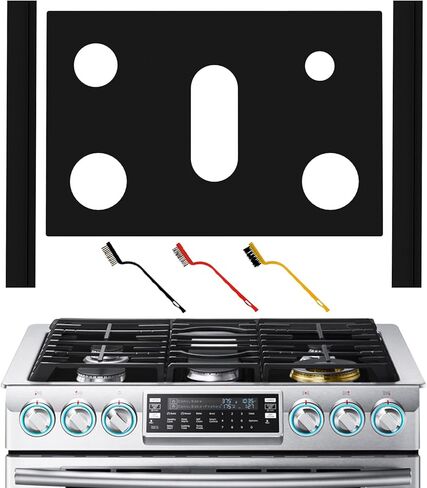 غطاء موقد ، واقيات علوية موقد لـ Samsung Gas Range ، أغطية موقد غاز قابلة لإعادة الاستخدام بسمك 0.4 مم ، بطانة موقد غير لاصق متوافقة مع موقد غاز سامسونج ، واقي موقد قابل للغسل in Kuwait