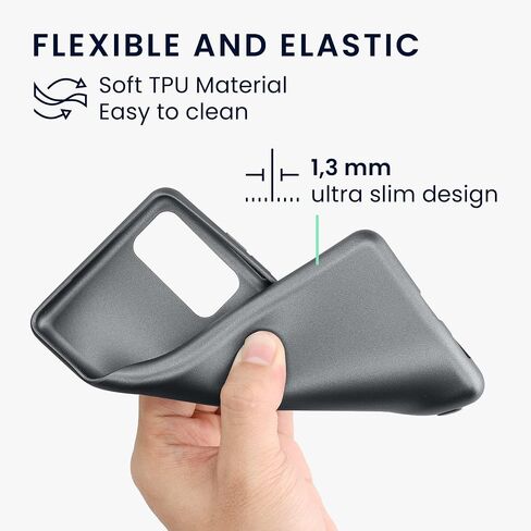 kwmobile Case Compatible with Samsung Galaxy S20 FE - Case Soft Flexible TPU Phone Cover Premium Metallic Color - Metallic Grey in Saudi Arabia