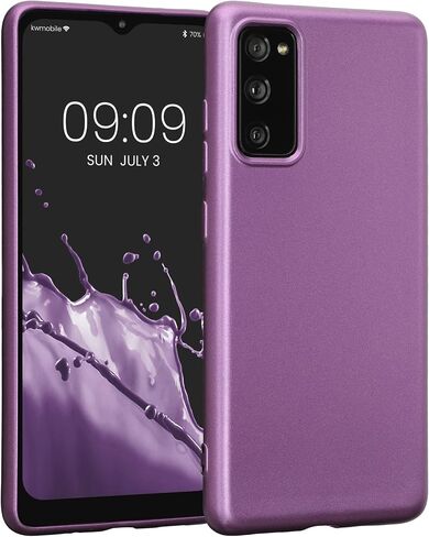 kwmobile Case Compatible with Samsung Galaxy S20 FE - Case Soft Flexible TPU Phone Cover Premium Metallic Color - Metallic Grey in Saudi Arabia