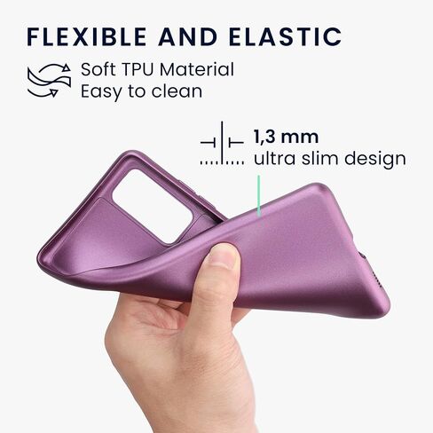 kwmobile Case Compatible with Samsung Galaxy S20 FE - Case Soft Flexible TPU Phone Cover Premium Metallic Color - Metallic Grey in Saudi Arabia