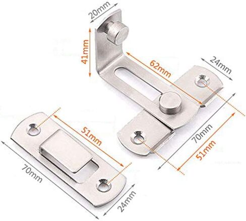 dingchi Stainless Steel Flip Latch Gate Latches Bar Latch Safety Door Lock, Hasp Lock Sliding for Window Cabinet Room Accessorries,Brushed Finish in Saudi Arabia