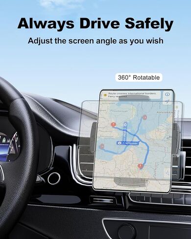 ELOHEI Car Phone Tablet Mount for Z Fold 6, [Thick Cases Friendly] ipad Holder for Car Air Vent Dashboard Compatible with Samsung Galaxy Z Fold 6 5 4 3/iPad Pro iPad Air Pixel(Air Vent-S6) in Kuwait