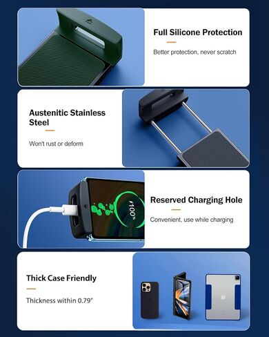 ELOHEI Car Phone Tablet Mount for Z Fold 6, [Thick Cases Friendly] ipad Holder for Car Air Vent Dashboard Compatible with Samsung Galaxy Z Fold 6 5 4 3/iPad Pro iPad Air Pixel(Air Vent-S6) in Kuwait