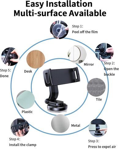 ELOHEI Car Phone Tablet Mount for Z Fold 6, [Thick Cases Friendly] ipad Holder for Car Air Vent Dashboard Compatible with Samsung Galaxy Z Fold 6 5 4 3/iPad Pro iPad Air Pixel(Air Vent-S6) in Kuwait