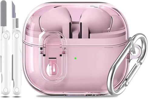 for Samsung Galaxy Buds 3 Case & Galaxy Buds 3 Pro Case 2024, Clear Soft Transparent Military Grade Shockproof Case with Secure Lock Clip & Cleaning Kit, Clear White in Saudi Arabia