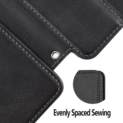 for Google Pixel 9 Pro XL Leather Case Stand Fuction Wallet Bag with Card Slots Protective （with Hand Strap and Tempered Screen Protector Black in Saudi Arabia