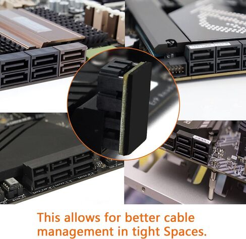 CERRXIAN 180 درجة Duale SATA 7PIN ذكر إلى أنثى مزدوجة Connetcor لأجهزة الكمبيوتر المكتبية ذات اللوحة الأم المنخفضة SSD HDD (2-Pack) in Saudi Arabia
