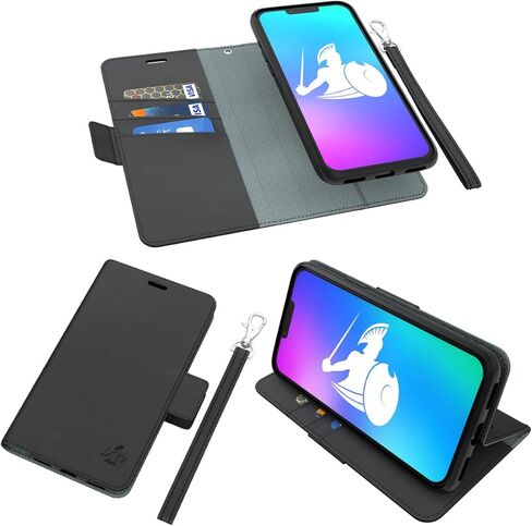 DefenderShield EMF Protection & 5G Anti Radiation iPhone 15 SlimFlip Case - RFID Blocking EMF Shield Slim Wallet Case Black in Kuwait