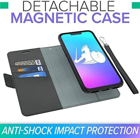 DefenderShield EMF Protection & 5G Anti Radiation iPhone 15 SlimFlip Case - RFID Blocking EMF Shield Slim Wallet Case Black in Kuwait