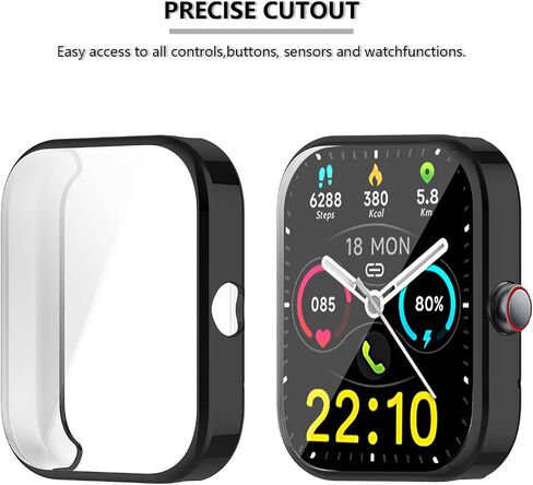 [2 Pack] Screen Protector Compatible with Kuizil, WeurGhy T70 Case, Soft TPU Plated Case All-Around Protective Screen Full Cover Bumper Compatible for T70 Smart Watch in Saudi Arabia