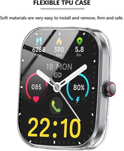 [2 Pack] Screen Protector Compatible with Kuizil, WeurGhy T70 Case, Soft TPU Plated Case All-Around Protective Screen Full Cover Bumper Compatible for T70 Smart Watch in Saudi Arabia