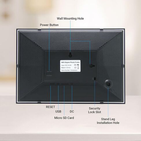 Frameo 10.1 in Smart WiFi Digital Photo Frame,Electronic Picture Frame Slideshow Send Photos from Anywhere with Frameo,1280 * 800 IPS Touch Screen Picture Frame for Gifts in Kuwait