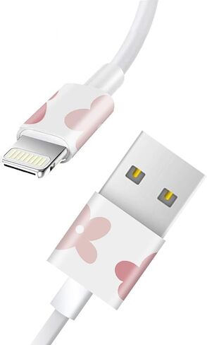 Charger Skin Charger Decal Wrap Compatible with iPhone 5W Charger Wall Charger Stickers Pink Flower in Saudi Arabia
