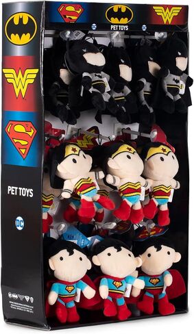 DC Comics for Pets Batman, Superman, and Wonder Woman Dog Toys | 27 Pc Sidekick Bulk Dog Toys | 4" Small, Plush, and Squeaky Dog Toys from DC Comics | For Boutique Pet Shops & Small Businesses in Saudi Arabia
