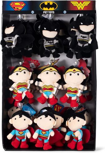 DC Comics for Pets Batman, Superman, and Wonder Woman Dog Toys | 27 Pc Sidekick Bulk Dog Toys | 4" Small, Plush, and Squeaky Dog Toys from DC Comics | For Boutique Pet Shops & Small Businesses in Saudi Arabia
