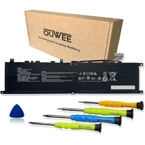 BTY-M57 Laptop Battery Compatible with MSI GP66 GP76 Leopard 10UE 10UG 10UH 11UE 11UG 11UH MSI Vector GP66 GP76 12UE 12UG 12UGS 12UH Series 64Wh 15.2V 4280mAh 4-Cell