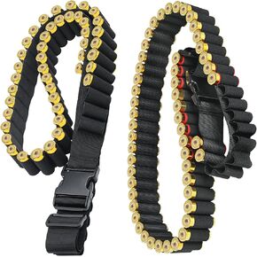Shotgun Shell Holder for 12-Gauge and 20-Gauge - 60 Rounds Shotgun Bandolier Adjustable, 2 Pack
