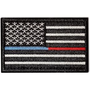 USA Flag Patch - USA Flag Grey Brown Design - Embroidered Patch - Hook and Loop Patch - Patch for Backpacks, Hats, Jackets, Vest - Patch for Clothes - Backpack Accessories