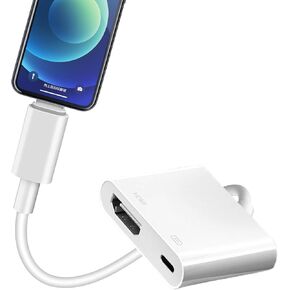 محول AV رقمي للإضاءة لهاتف iPhone إلى التلفزيون، محول الإضاءة إلى HDMI 4K HD فيديو HDMI مزامنة كابل موصل الشاشة متوافق مع lPhone 15، MacBook، lPad Pro... in Kuwait