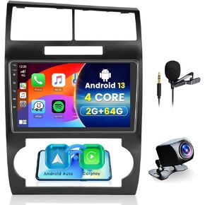 2+64GB Android 13 Car Radio for Dodge Charger 2006-2007 Magnum LHD 2005-2007 Radio Wireless Carplay Android Auto, 9 Inch Touchscreen Radio with GPS Navigation BT WiFi FM RDS Backup Camera
