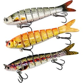 Fishing Lures for Freshwater and Saltwater,Bass Fishing Lures,8-Stage Lifelike Lure,Lifelike Swimbait with Hooks Crankbaits
