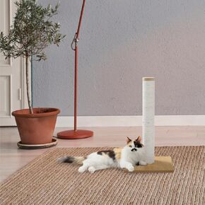 Necoichi 23.6" Tall Cat Scratching Post Kitten Scratcher Paper Rope Scratch Posts Trees with Hanging for Indoor Cats (23.6 inches for Kitty, Regular, Oak)