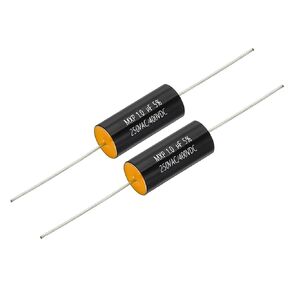 PATIKIL 1.5 فائق التوهج 250AC/400DC V CBB20 مكثف، 2 قطعة مكبر صوت محوري كروس ستيب أقل مكثف فيلم MKP لأجهزة معدات الصوت، أسود