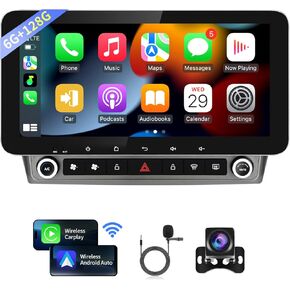 Car Radio for Chevrolet Camaro 2010 2011 2012 2013 2014 2015 Car Stereo Radio Replacement 6+128G 10.3 Inch Touch Screen with Carplay Android Auto SWC GPS Navigation Headunit