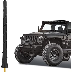 Car Antenna Mast Replacement compatible with 2007-2024 Jeep Wrangler Gladiator JL JK JT Unlimited Sport Rubicon Sahara Mojave Willys 4xe Wrangler,7.5 Inch Upgrade Car AM FM Radio Reception Accessories