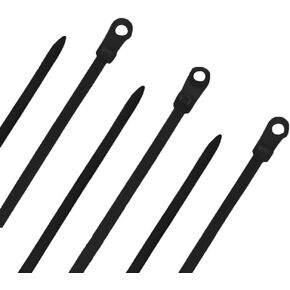 NavePoint 15 Inch Nylon Black Mount Head Cable Tie,120 Lbs Tensile, 100-Pack