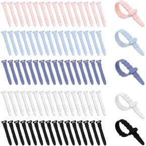 80 Pcs Silicone Zip Ties Colorful Cable Ties Reusable, Cable Organizer, Desk Organizers and Accessories for Bathroom Home Office Desk Area (silicone)