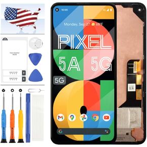 for Google Pixel 5A 5G LCD Screen for Google Pixel 5A 5G Screen Replacement Kit Pixel 5A 5G LCD Display Touch Digitizer Assembly OLED 6.34inch Repair Parts with Tools (Black)