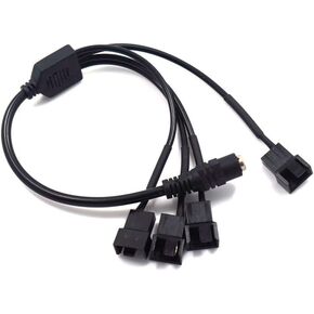 DC Power Supply Plug to 4-Pin 3-Pin PC Fan Power Adapter DC 5.5 x 2.1mm Female Cable Computer Cooler Cooling Fan Splitter Power Cable 11.8inch 30cm (1 to 1) in Kuwait