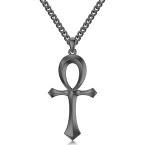 Lattd Ankh Cross Necklace for Men Women 925 Sterling Silver Ancient Egyptian Pendant for Boys Girls Jewelry Gift