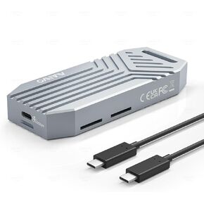 MAIWO 40Gbps M.2 NVMe SSD Enclosure USB4 Type-C to 2280 NVMe Enclosure Built-in Cooling Fan Support Thunderbolt3/4 USB4/3.0/2.0 Tool Free 8TB Capacity Aluminum Alloy Case (K1695F)