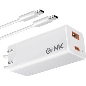 USB C Charger Block OLINK 65W GaN Foldable PD Fast Charger, Dual Port Compatible with MacBook Pro/Air, iPhone 15, iPad Pro, Dell XPS, Galaxy S24, Pixel 7, and More.