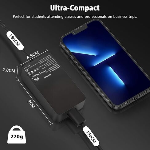 شاحن كمبيوتر محمول HP 45W بديل، محول طاقة 19.5V 2.31A لـ HP Pavilion 11 13 14 15 مزود طاقة للكمبيوتر المحمول مع سلك in Kuwait