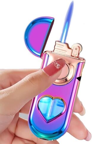 Lighter Jet Torch Lighter Windproof Lighter Cool Design Gift, Beautiful Packaging, refillable Butane Lighter,(Butane Gas Not Included) (Rose red) in Saudi Arabia