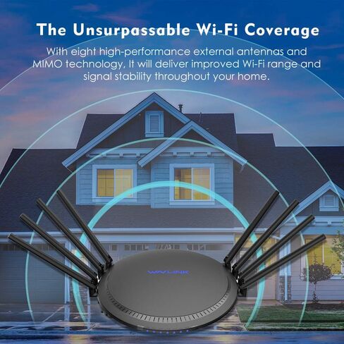 WAVLINK AC3000 Smart Wi-Fi Router for Home,MU-MIMO Tri-Band Wireless Interent Gigabit Router,High Speed WiFi Range Extender with Touchlink,4K Streaming/Gaming（Ethernet Ports,Guest WiFi, QoS） in Saudi Arabia
