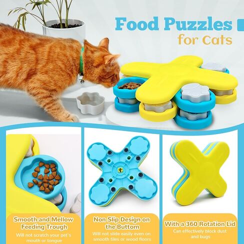 Dog Food Puzzle Toy Slow Feeder Treat Dispenser Puzzle Toys for Cat Puppy Interactive Doggie Toys for Boredom and Stimulating Dog Entertainment Toys for Small Medium Dogs Cats to Keep them Busy in Saudi Arabia