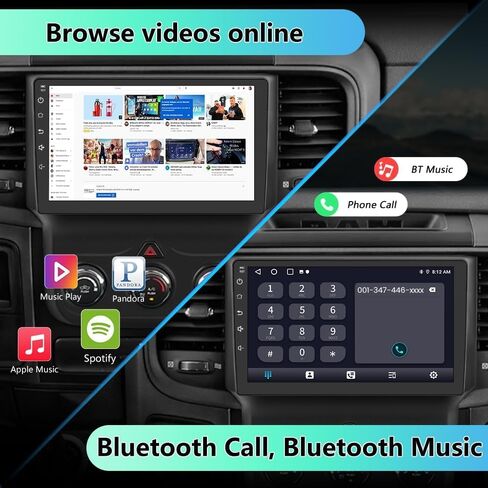 Android 2GB+32GB Car Stereo Radio for Dodge Ram 1500 2500 3500 2013-2019 9 inch Touchscreen Car Radio with Wireless CarPlay Android Auto Car Audio Support Bluetooth WiFi GPS FM RDS SWC in Saudi Arabia