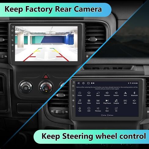 Android 2GB+32GB Car Stereo Radio for Dodge Ram 1500 2500 3500 2013-2019 9 inch Touchscreen Car Radio with Wireless CarPlay Android Auto Car Audio Support Bluetooth WiFi GPS FM RDS SWC in Saudi Arabia