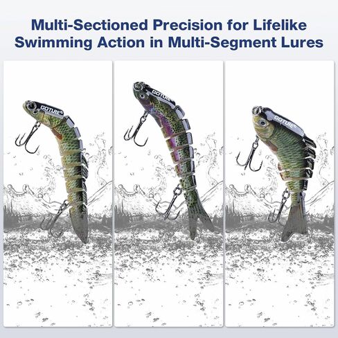 Goture Bass Fishing Lures,Lifelike Jointed Swimbait for Bass Trout Walleye Crappie Pike,Slow Sinking Segment Swimming Bait Fishing Lures for Freshwater and Saltwater,Bass Lures with Tackle Box in Saudi Arabia