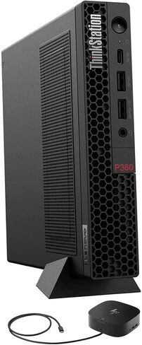 Lenovo ThinkStation P360 Tiny Business Mini Desktop (Intel i7-12700T 12-Core, 64GB DDR5 4800MHz RAM, 1TB PCIe SSD, T400, WiFi, Bluetooth, HDMI, USB 3.2, Win 11 Pro) with G2 Universal Dock in Saudi Arabia