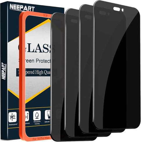 4 Pack Tempered Glass Screen Protector for iPhone 15 Pro Max [6.7 inch], Sensor Protection, Dynamic Island Compatible, 9H Tempered Glass Film, Anti-Scratch, Case Friendly, Easy Installation, in Saudi Arabia