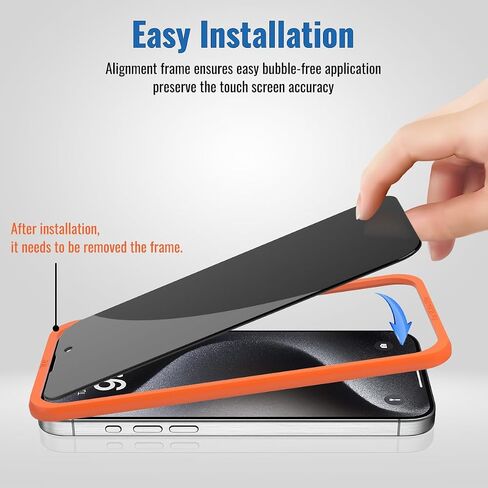 4 Pack Tempered Glass Screen Protector for iPhone 15 Pro Max [6.7 inch], Sensor Protection, Dynamic Island Compatible, 9H Tempered Glass Film, Anti-Scratch, Case Friendly, Easy Installation, in Saudi Arabia