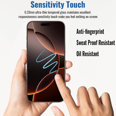 4 Pack Tempered Glass Screen Protector for iPhone 15 Pro Max [6.7 inch], Sensor Protection, Dynamic Island Compatible, 9H Tempered Glass Film, Anti-Scratch, Case Friendly, Easy Installation, in Saudi Arabia