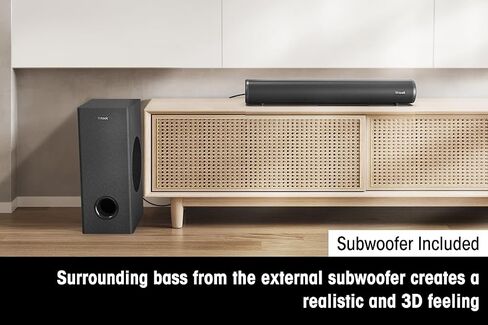 Littoak HDMI Sound Bar for TV, Bluetooth Small TV Soundbar Speaker, Optical/HDMI/Aux/Coax/USB/Bluetooth Connection for TV, PC, Projectors, Includes Remote Control, 16 inch in Kuwait